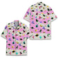Vintage Island Dinosaur Aloha Hawaiian Shirt For Animal Lovers, Beach Travel, And Casual Summer Style
