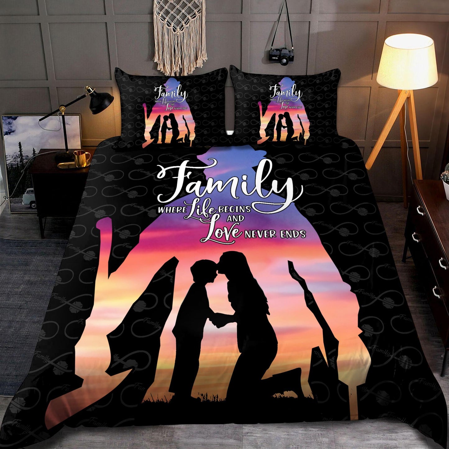 Firefighter Family Love Bedding Cover For Firefighter Bedroom Decor