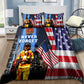Firefighter Never Forget America Bedding Cover For Firefighter Bedroom Decor