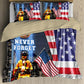 Firefighter Never Forget America Bedding Cover For Firefighter Bedroom Decor