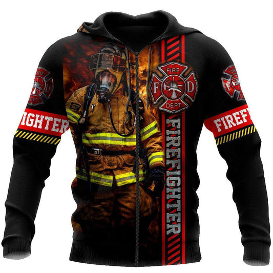 Strong Firefighter Brave Hoodie For Service Tribute Gatherings Daily Outfits And Gift Giving