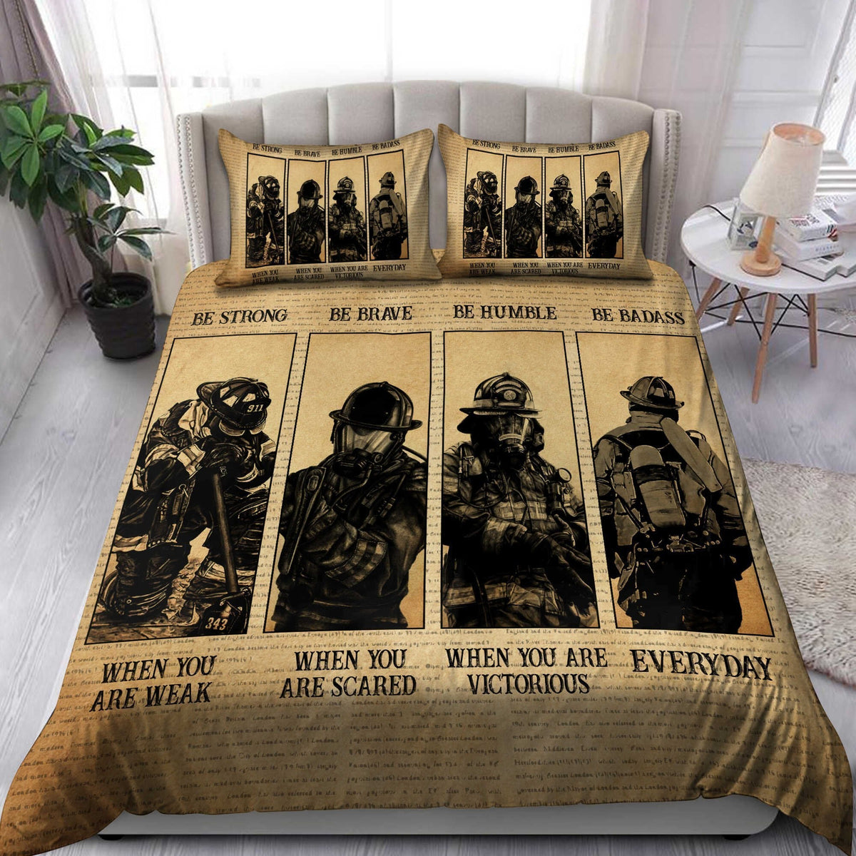 Firefighter Courage Bedding Cover For Firefighter Bedroom Decor