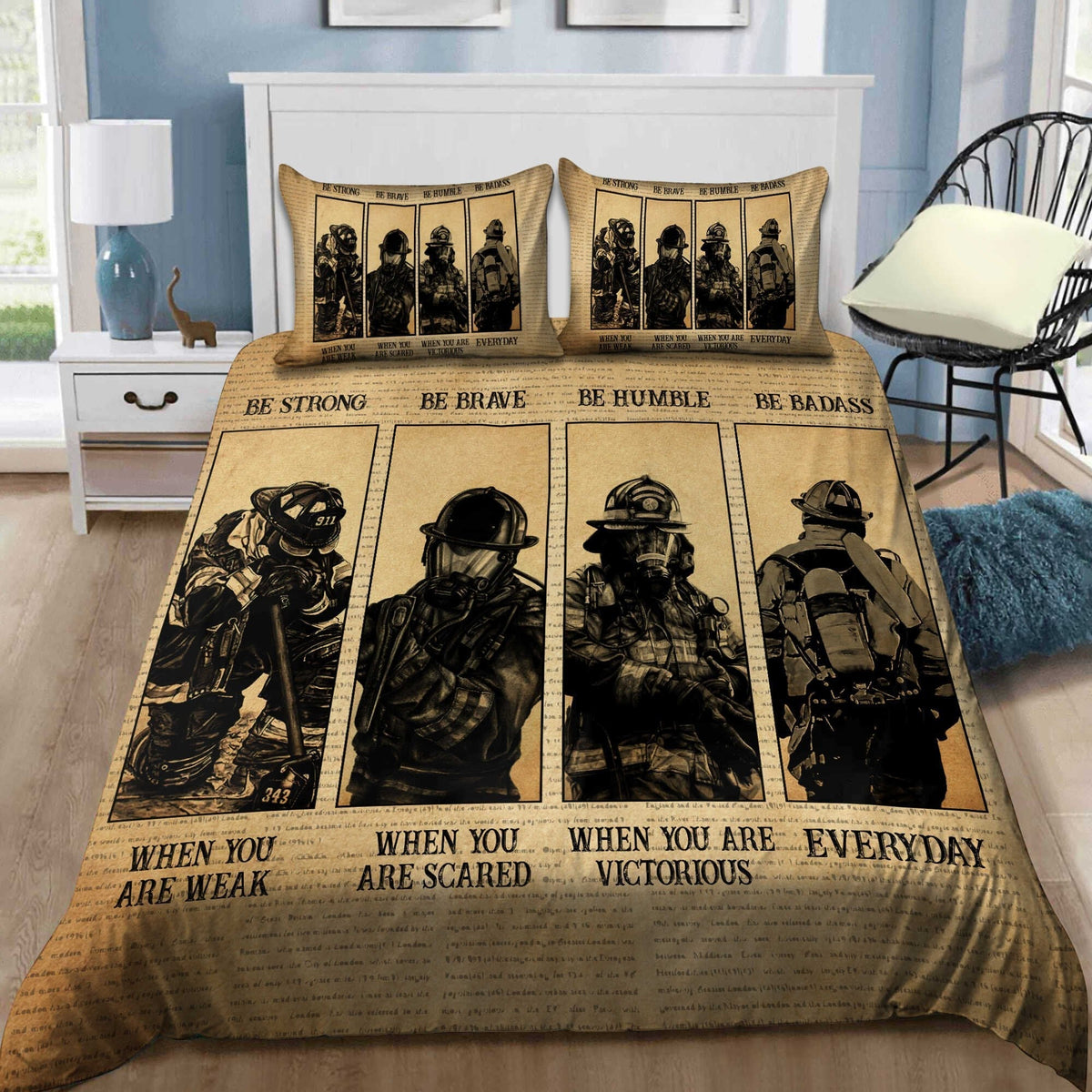 Firefighter Pride Bedding Cover For Firefighter Bedroom Decor