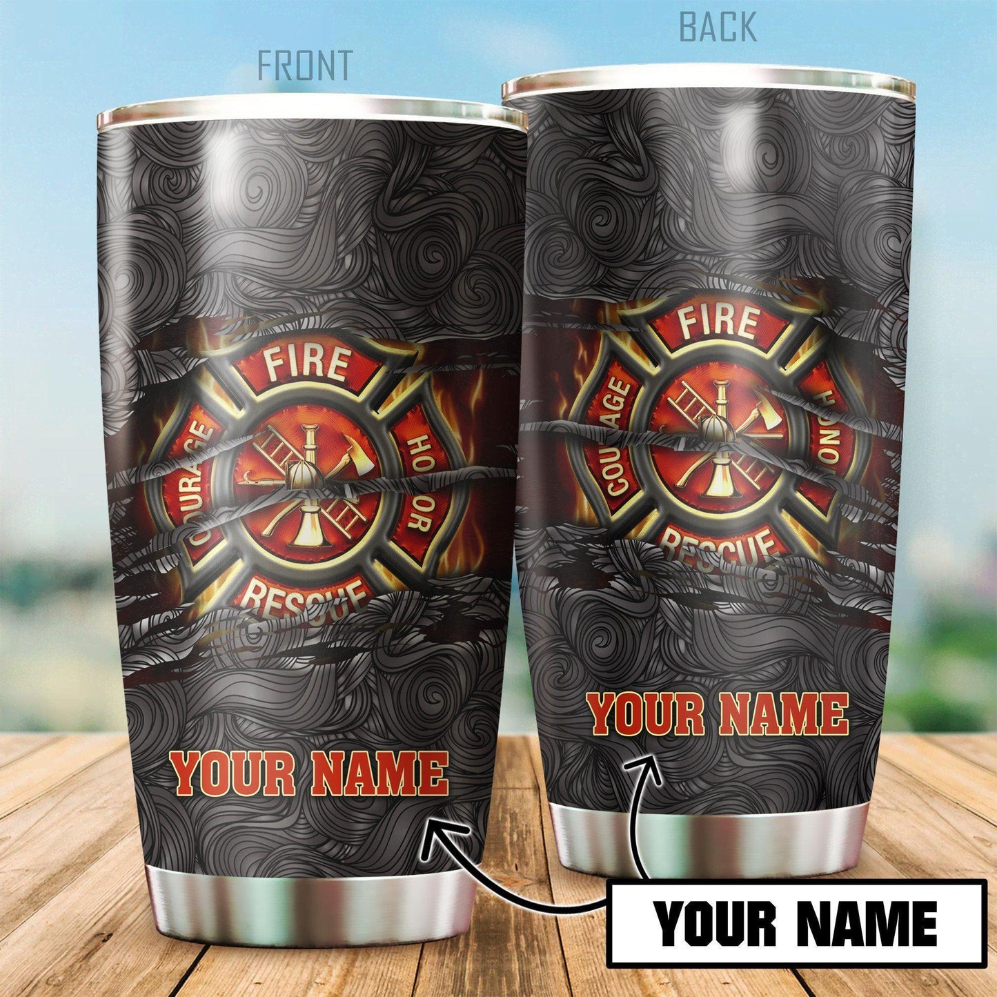 Firefighter Symbol Personalized 20 Oz Tumbler For Coffee Travel And Daily Drinks