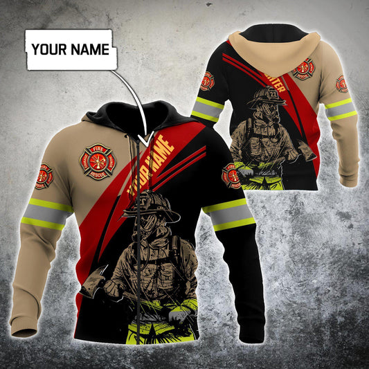 Strong Firefighter Proud Personalized Hoodie For Firefighter Support Activities Casual Travel And Comfort