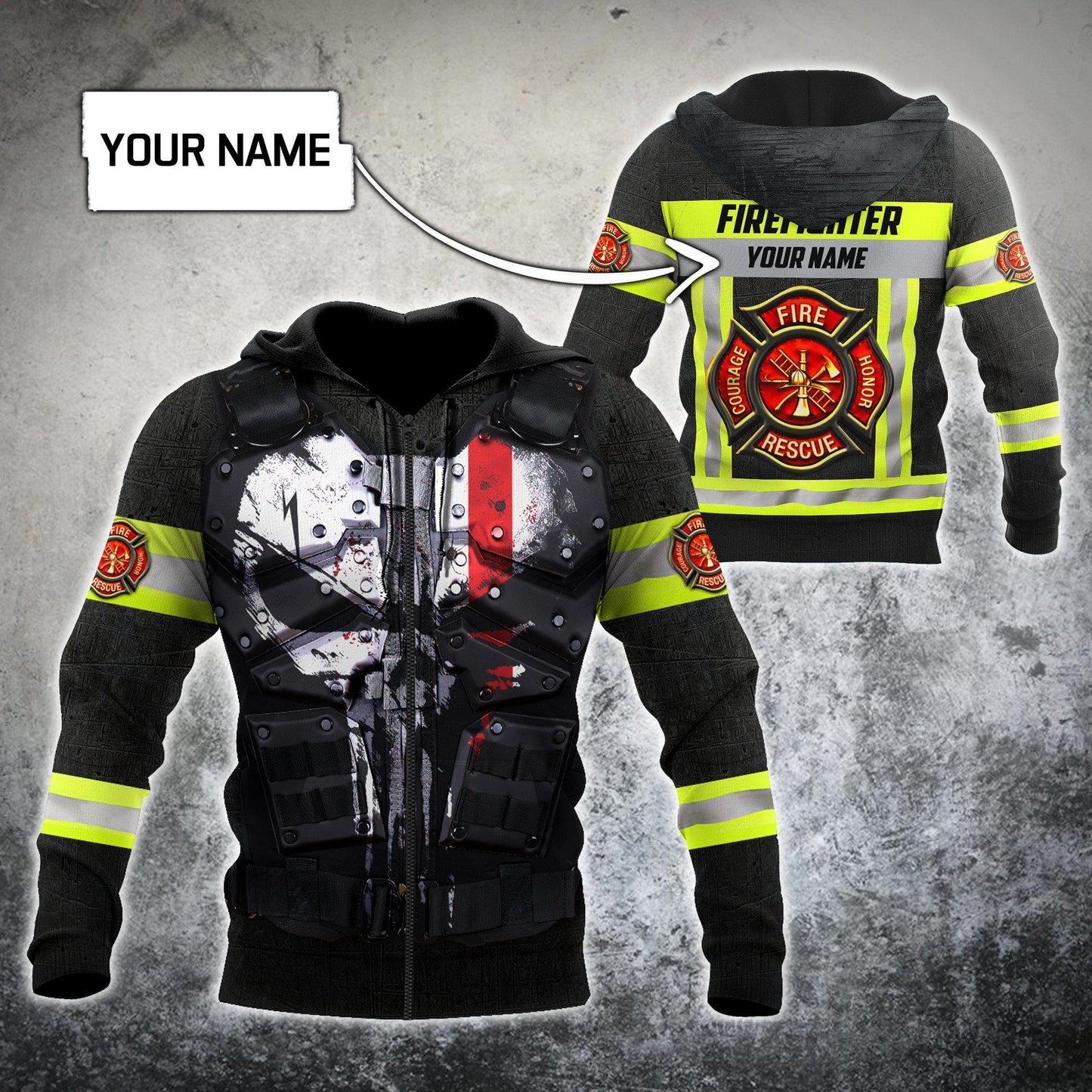 Firefighter Skull Hoodie For Firehouse Events Weekend Outings And Relaxed Streetwear