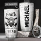 Firefighter Faith Over Fear Personalized 20 Oz Tumbler For Coffee Travel And Daily Drinks