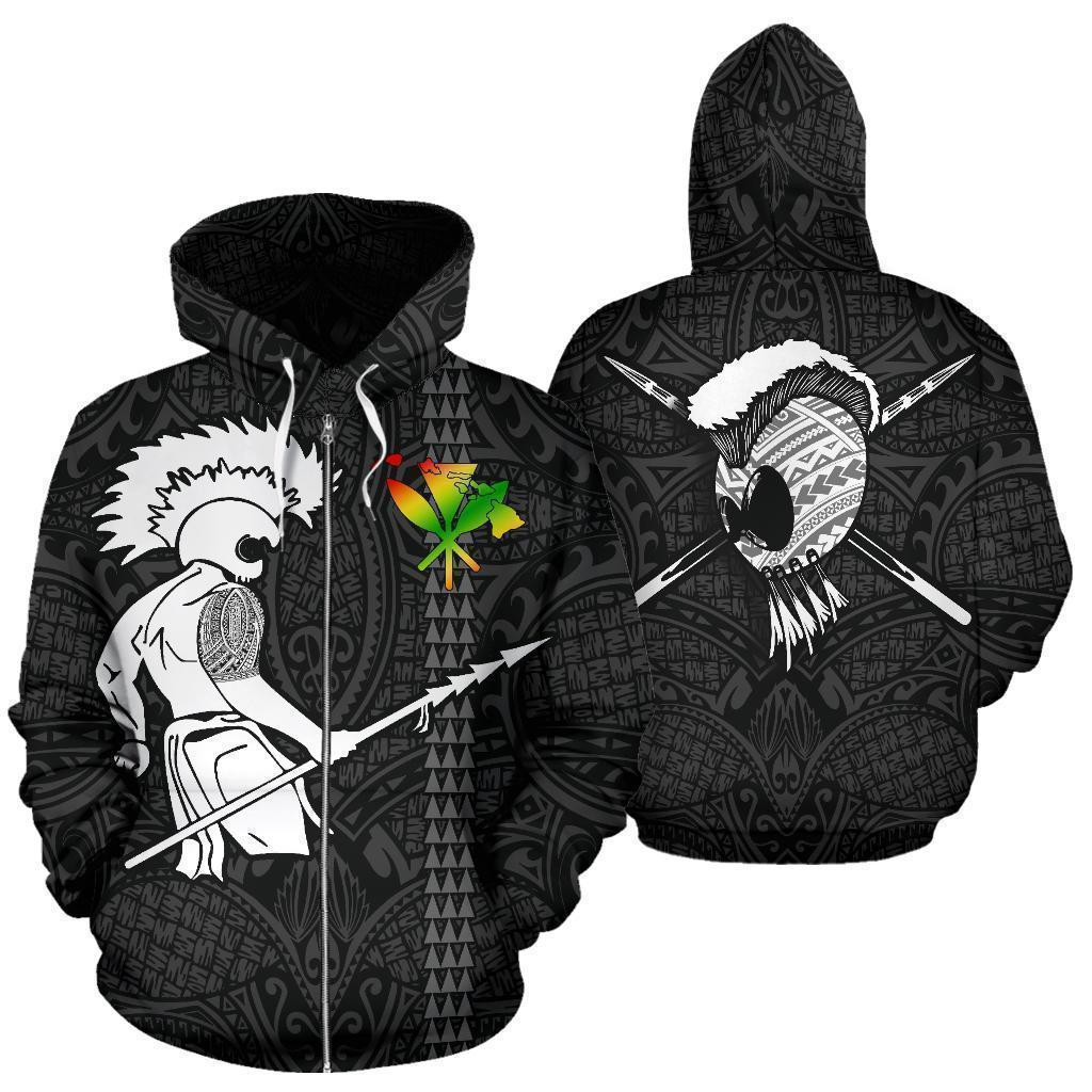 Hawaiian Warrior Tattoo Hoodie For Everyday Streetwear Seasonal Travel And Gift Giving