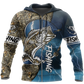 Blue Bass Fishing Sport Hoodie For Anglers Nature Trips Holidays And Relaxed Layering