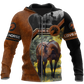 Brown Black Love Horse Hoodie For Rustic Travel Casual Adventures And Gift Giving