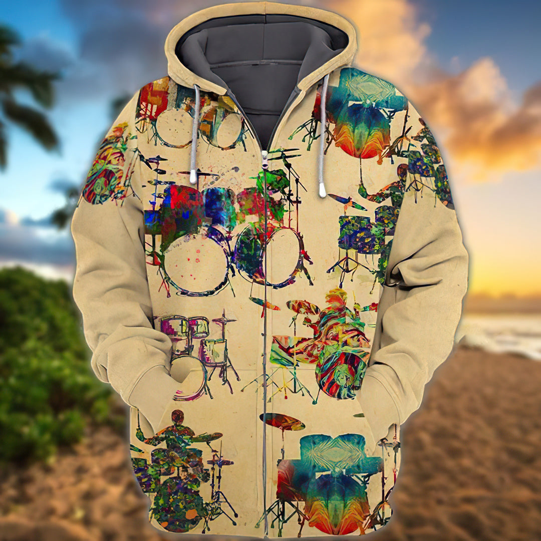 Awesome Drum Music Instrument Hoodie For Music Lovers Concert Outings Travel And Everyday Streetwear